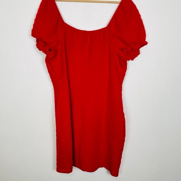 Madden NYC XXL Red Textured Tie Bust Mini Dress - Picture 11 of 15